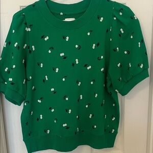 Maeve Green Kids Sweatshirt with Cherry Pattern